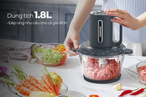 Máy xay thịt cối thủy tinh 1.8 lít Sunhouse SHD5403 - hình 2